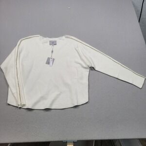 LIV Milano Eggshell Rhinestone Trim Compression Knit Top 16037-701 Large
